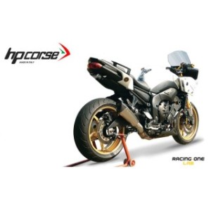 Exhaust muffler silencer HP CORSE EVOEXTREME SATIN STAINLESS STEEL end cap carbon homologated for YAMAHA FZ8 / FZ8 FAZER