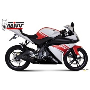 Full exhaust system MIVV with racing manifold and muffler silencer SUONO STEEL BLACK homologated for YAMAHA YZF-R 125 08 -- 13