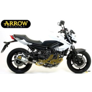 Full exhaust system ARROW with racing manifold and muffler silencer STREET THUNDER ALLUMINIUM and cap carbon homologated for YAMAHA XJ6 DIVERSION / F 09 -- 15