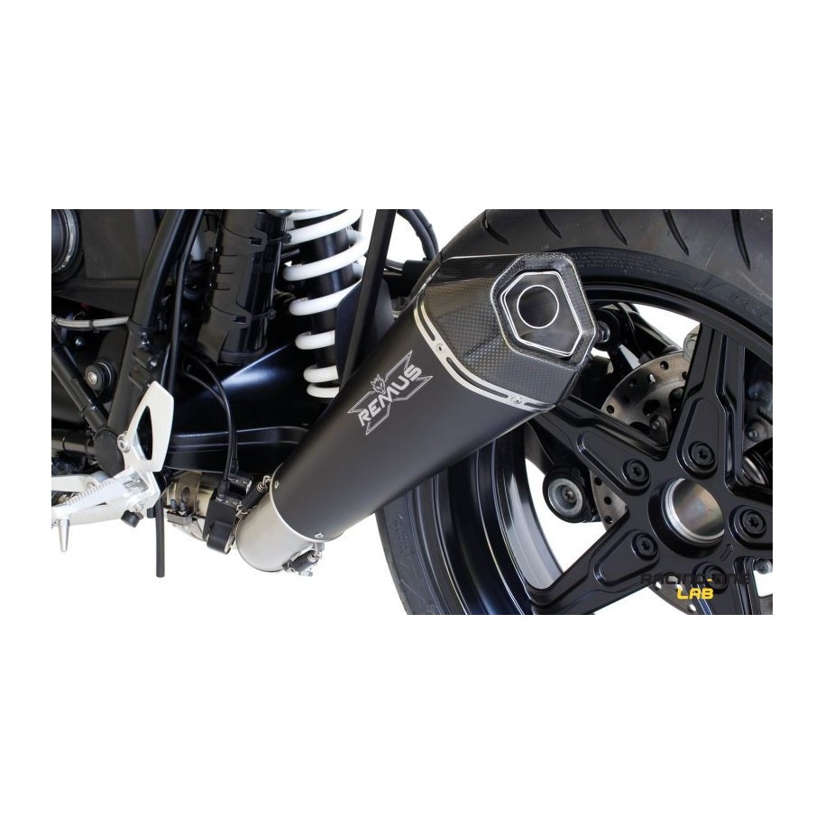 Exhaust muffler silencer HYPERCONE STAINLESS STEEL BLACK end cap carbon RACING non homologated