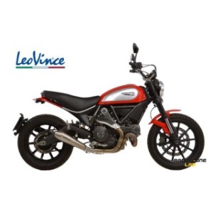 Terminale di scarico LEOVINCE GPstyle acciaio inox omologato con db-killer estraibile per DUCATI SCRAMBLER 800 15 -- 20
