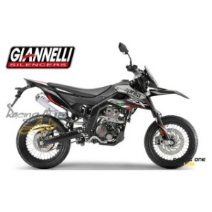 Full exhaust system GIANNELLI with manifold collector catalitic homologated EURO4 and muffler silencer IPERSPORT ALLUMINIUM homologated EURO4 for MALAGUTI XTM / XSM 125 19 -- 21
