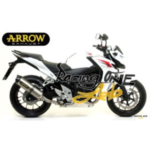 Terminale di scarico ARROW RACE-TECH TITANIO fondello carbonio con raccordo incluso omologato per HONDA CB 500 F 13 -- 15