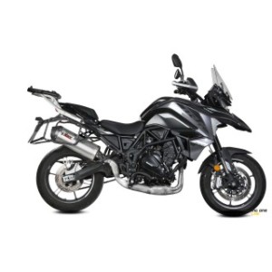 Terminale di scarico MIVV OVALE ACCIAIO INOX fondello carbonio OMOLOGATO EURO5 per BENELLI TRK 702 / 702X 23 -- 24