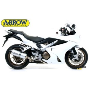 Terminale di scarico ARROW RACE-TECH ALLUMINIO fondello carbonio omologato con db-killer per HONDA VFR 800 F 14 -- 16