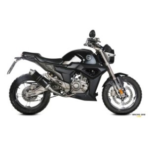 Scarico completo STORM by MIVV con COLLETTORI RACING NON OMOLOGATI e terminale di scarico GP acciaio inox nero OMOLOGATO EURO5 con db-killer per ZONTES ZT 125 G1 / U 21 -- 24