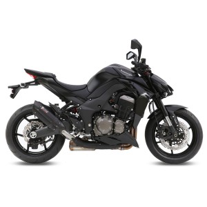 Terminali di scarico MIVV SUONO ACCIAIO INOX NERO fondello carbonio omologati con db-killer per KAWASAKI Z 1000 14 -- 16