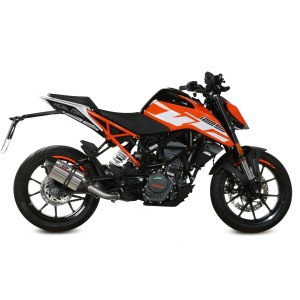 Exhaust muffler silencer MIVV SUONO STAINLESS STEEL end cap carbon homologated EURO4 for KTM DUKE 125 17 -- 20