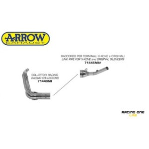 Manifold collector ARROW racing stainless steel for mufflers silencers arrow X-KONE. PRO-RACE and original muffler for SUZUKI GSX-S 750 17 -- 20