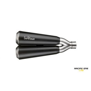 Scarico completo LEOVINCE con collettore catalizzatore EURO4 e terminale di scarico GP DUALS NERI fondello carbonio omologato EURO4 per YAMAHA MT-07 / FZ7 14 -- 20
