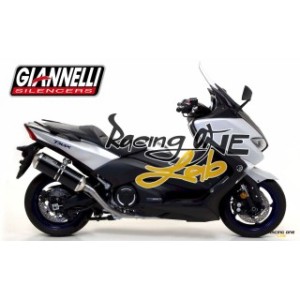 Full exhaust system GIANNELLI with manifold racing and muffler silencer IPERSPORT ALLUMINIUM BLACK homologated EURO4 for YAMAHA T-MAX 530 DX / SX 17 -- 19