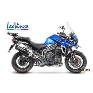 Exhaust muffler silencer LEOVINCE LV ONE NERO stainless steel black end cap carbon homologated ECE EURO4 with db-killer for TRIUMPH TIGER 1200 EXPLORER / XR 16 -- 20