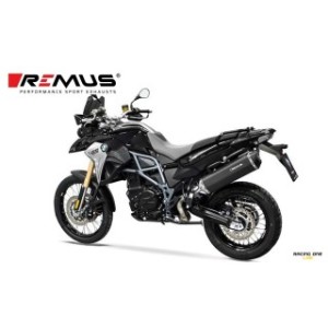 Exhaust muffler silencer  REMUS BLACK HAWK STAINLESS STEEL BLACK end cap carbon homologated ECE EURO4 for BMW F 800 R / F 800 GT