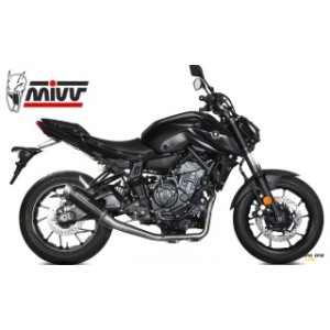 Scarico completo MIVV con COLLETTORE CATALIZZATORE omologato EURO4 e terminale di scarico GP PRO INOX NERO OMOLOGATO EURO4 per YAMAHA MT-07 / FZ-07 14 -- 20