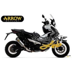 Terminale di scarico ARROW RACE-TECH TITANIO fondello carbonio VERSIONE CORTA omologato ECE EURO4 per HONDA X-ADV 750 17 -- 20