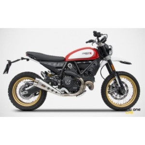 Exhaust muffler silencer ZARD BRUSHED STAINLESS STEEL racing not homologated for DUCATI SCRAMBLER DESERT SLED 17 -- 20