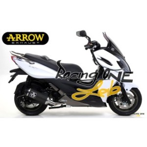 Scarico completo ARROW con collettore CATALIZZATORE EURO3 e terminale di scarico URBAN ALLUMINIO DARK omologato EURO3 per KYMCO K-XCT 125 11 -- 16