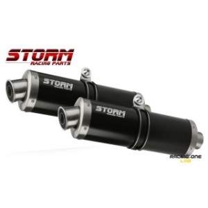 Exhausts mufflers silencers STORM by MIVV OVALE STAINLESS STEEL BLACK homologateds with db-killer for KAWASAKI ZZR 1400 06 -- 07